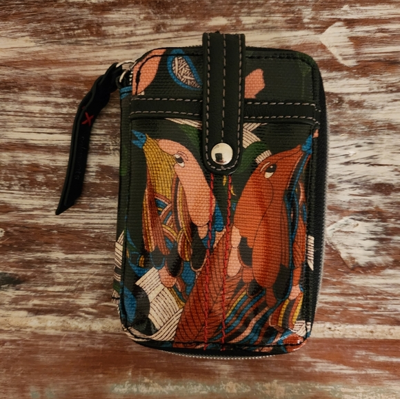 Sakroots Coated Canvas Peace 🕊 Zip Around Wallet - Picture 3 of 8